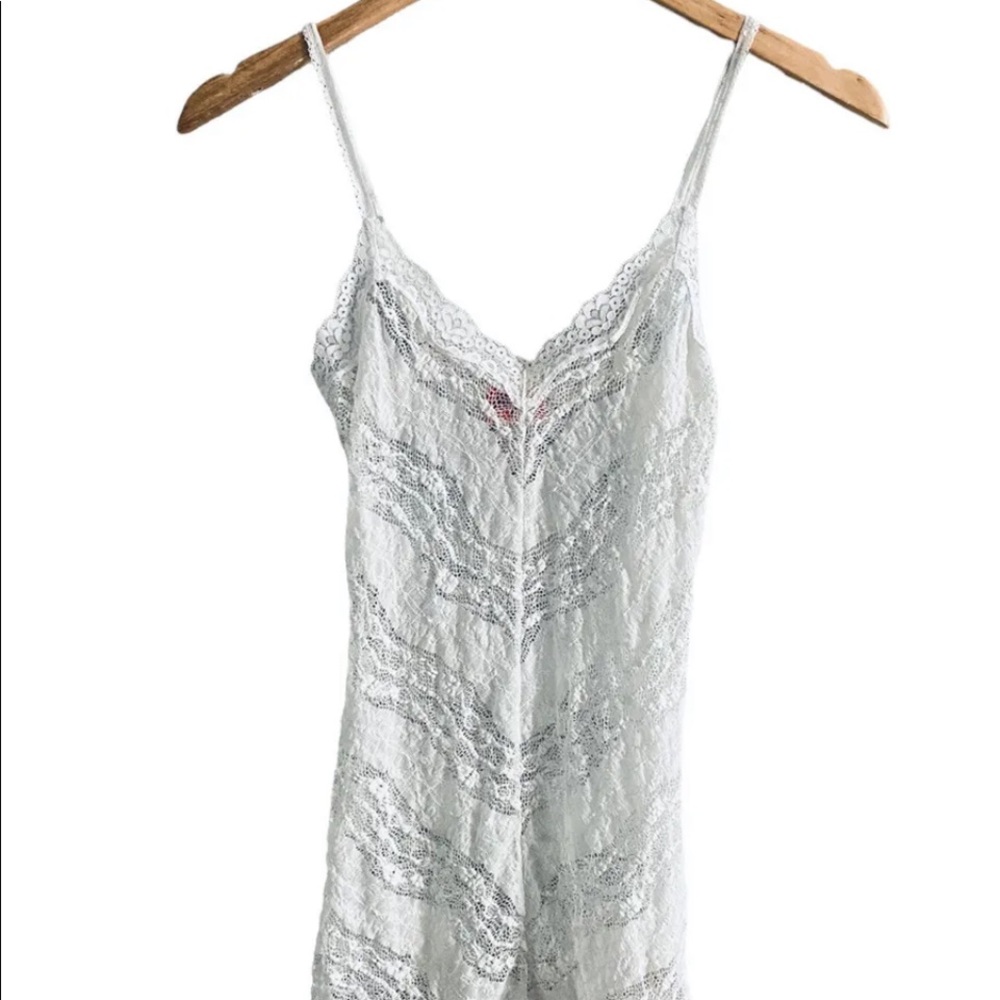 Free People White Lace Cami Tank Top Convertible Racerback Stretch XS